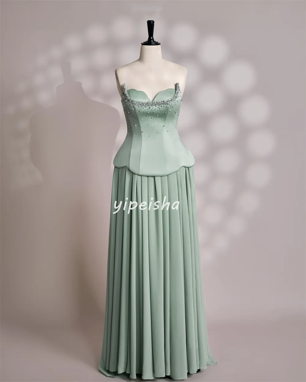 Индивидуальные модные одинаковые шифоновые стразы с бисером, прямые длинные платья без бретелек, платья на заказ, доступны размеры