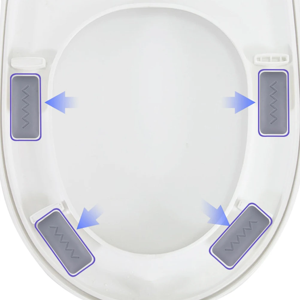

4 pcs Toilet Seat Bumpers Antislip Gasket Self-Adhesive Cushioning Pads Durable Abs Tpe Material Universal Fit For Home Hotel