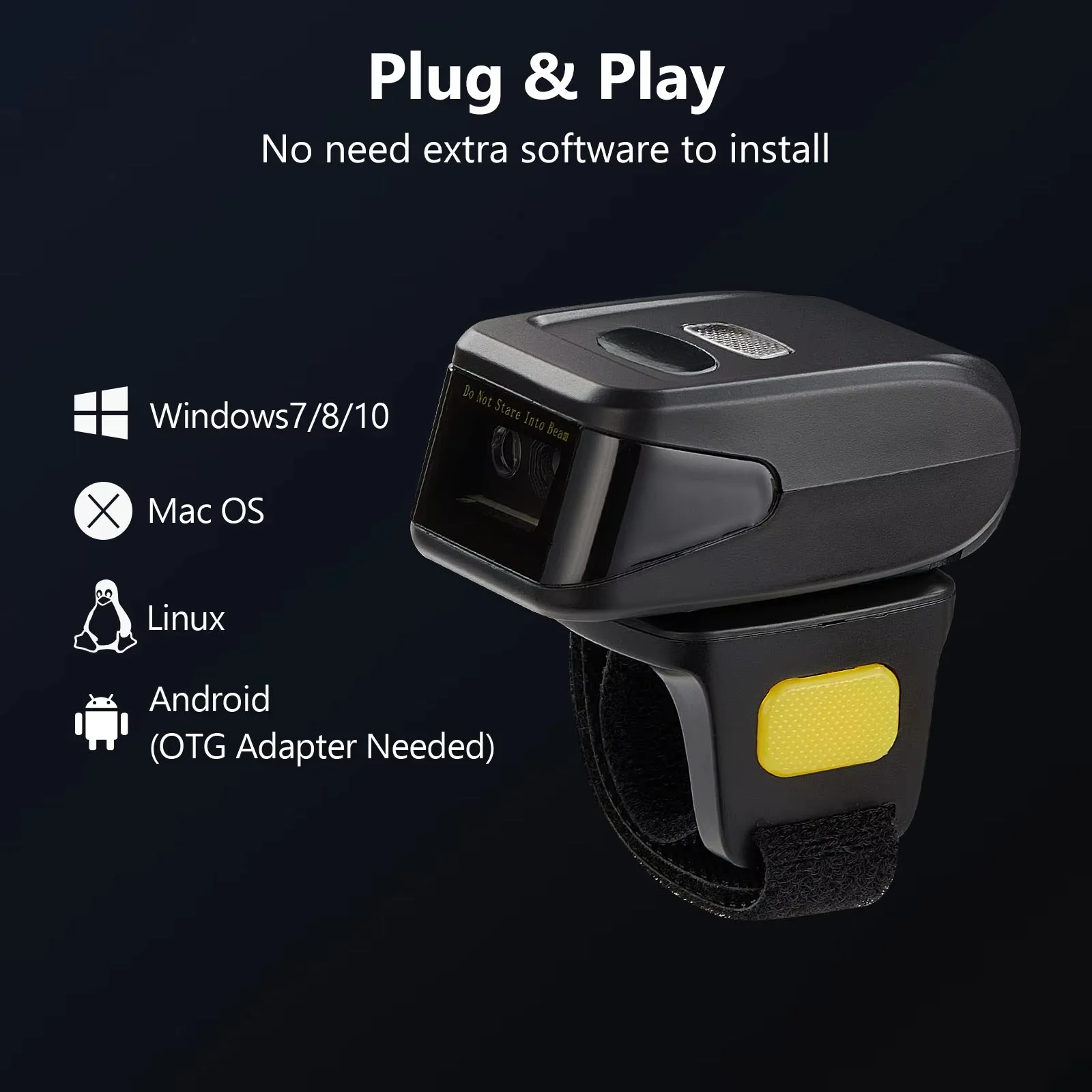 Eyoyo Wired Wireless Dual Connection Date Collector Smart Price Checker Ring Barcode Scanner for Windows, Ma OS, Android 4.0+ view 6