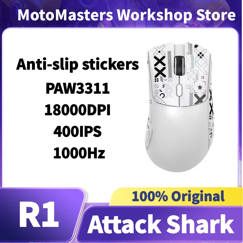 

Attack Shark R1 2.4 Wireless Lightweight Gaming Mouse PAW3311 Optical Sensor 18K DPI Macro Defines Computer Mouse Accessories