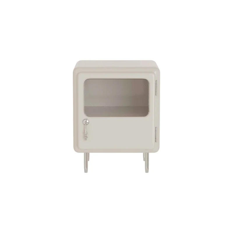 Transparent pendant bedside table Matcha retro bedside table Small apartment storage cabinet Italian minimalist locker