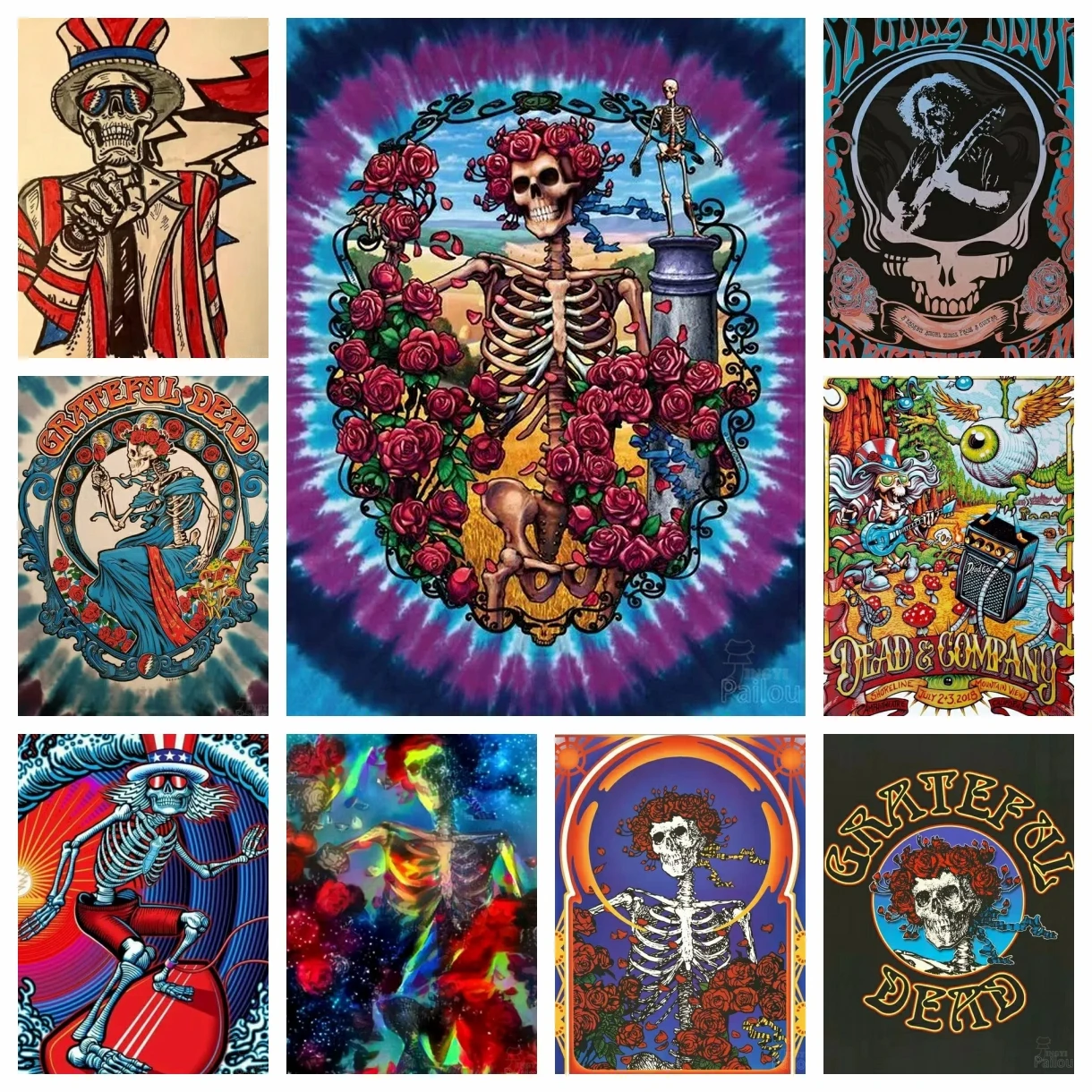 Embroidery Roses - Grateful Dead Skull 5D DIY Full