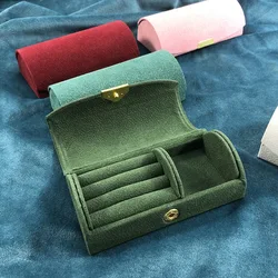 Velvet Portable Jewelry Storage Box Travel Ring Earrings Necklace Jewelry Organizer Display Case Arched Jewelry Packaging Box