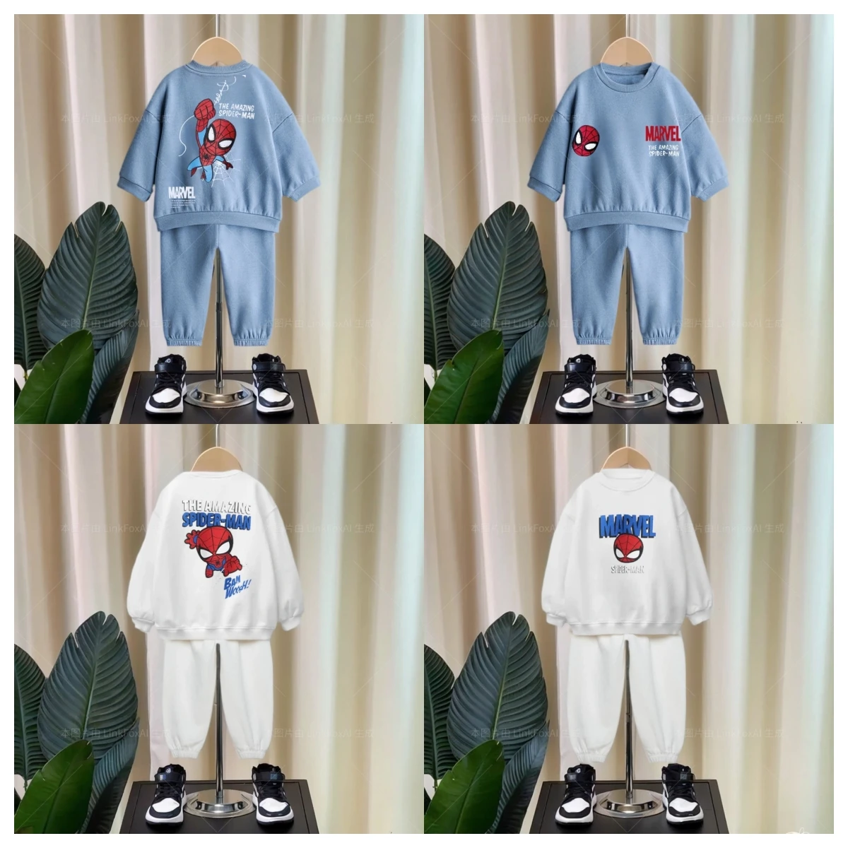 

Fashion Autumn Children's Clothing Disney Spider Man Printed Round Neck Boys' Clothing Set Baby Clothing Set