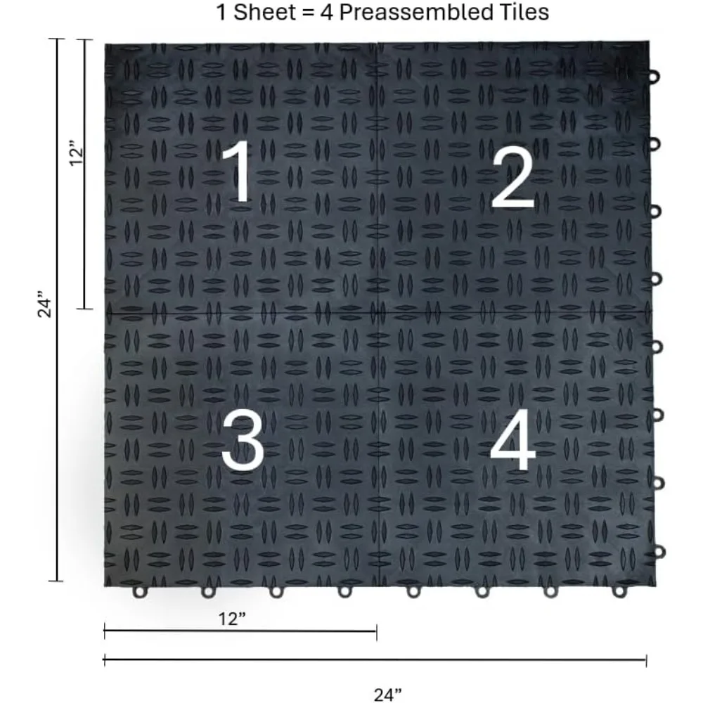 Interlocking Heavy-Duty Non-Slip Copolymer Garage Floor Tiles - Durable, Modular, Easy Installation, Suitable for Workshops and