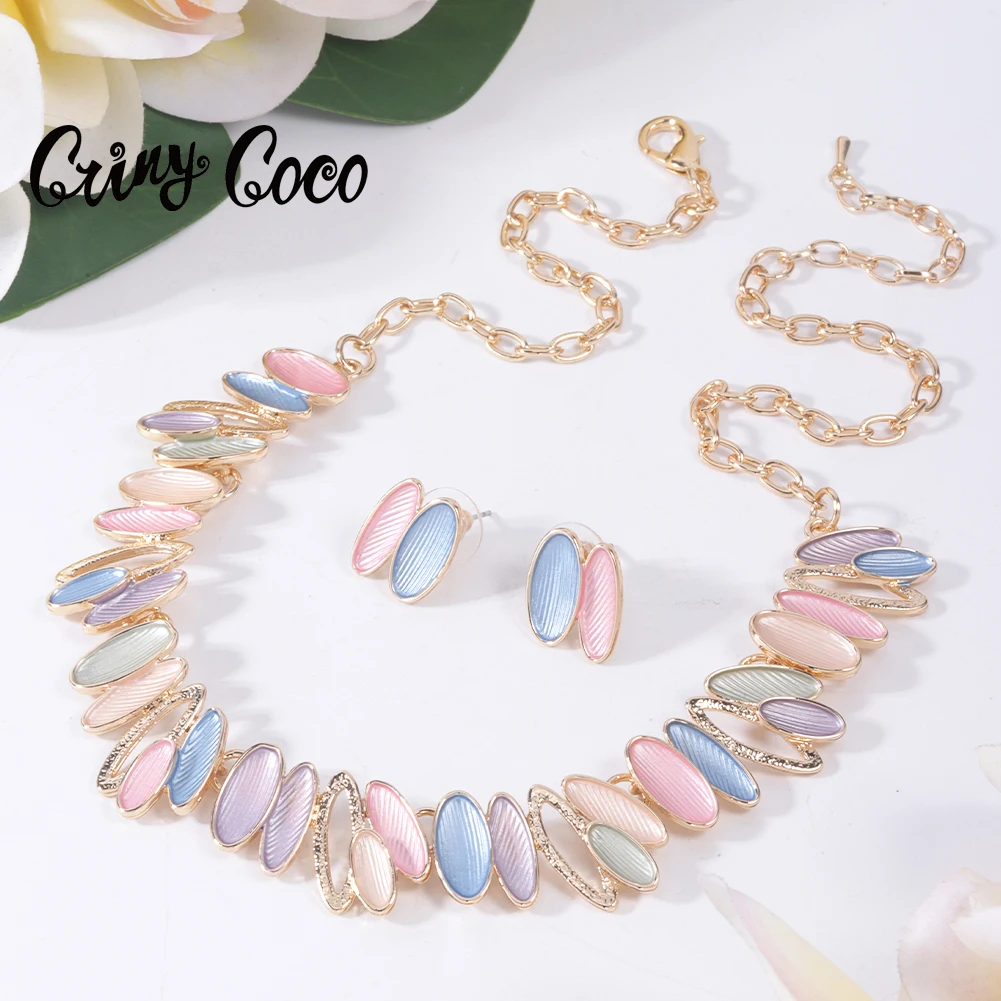 Cring Coco Enamel Necklaces Female Geometric Choker New in Jewelry Trendy Chains Necklace Christmas Friend Gift for Women 2022