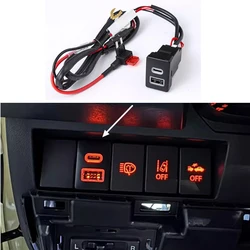 Caricabatteria rapido per auto Dual USB QC3.0 Tipo C PD Presa di interfaccia Auto Telefono Adattatore di ricarica rapida Pulsante per Suzuki Jimny 2019 Spacia