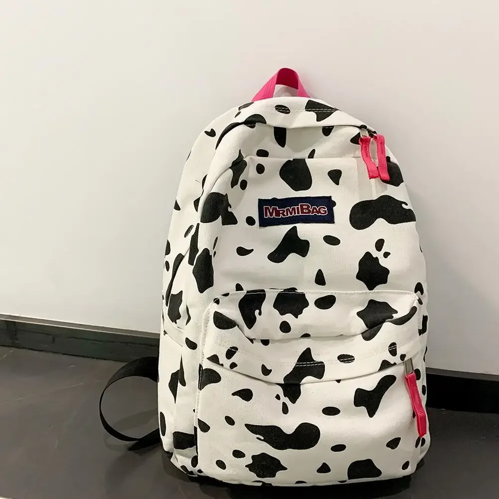 Preppy Style Canvas Zebra Cow Pattern Print Large Backpack Casual Women Handbags Teenager Girls Backpack Women Schoolbag