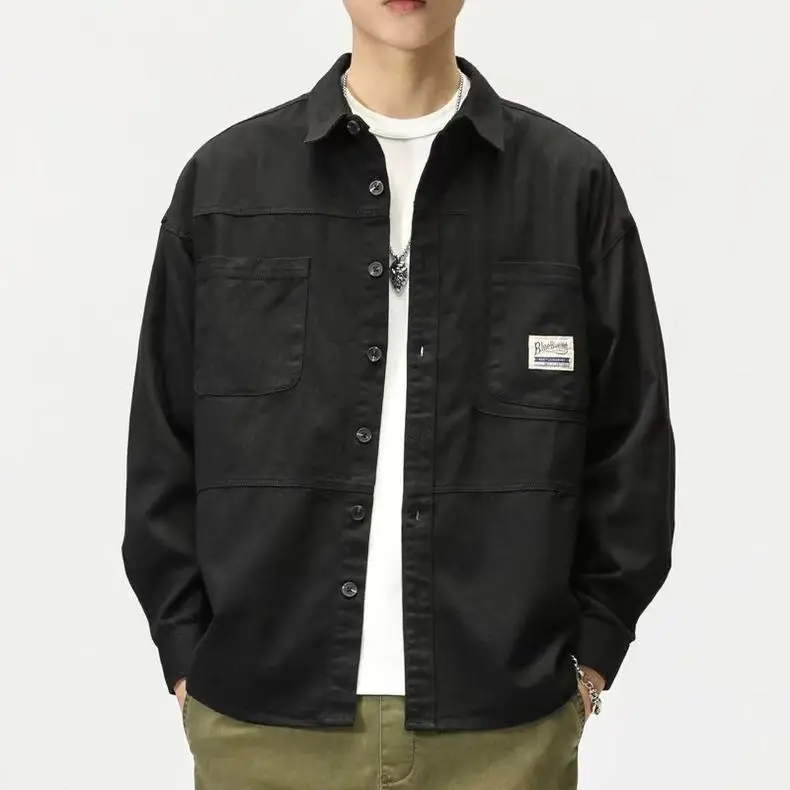 

Американская рабочая одежда: Новинка осени – мужская модная куртка свободного кроя в стиле ретро с пэчворком и длинными рукавами