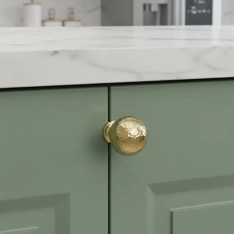 Brass Ball Furniture Pull Handles Hand-forged Hammer Cabinet Handles Door Drawer Knob Kitchen Wardrobe Cupboard Pulls