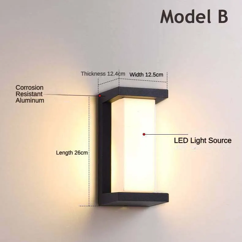 โคมไฟ LED ติดผนังกลางแจ้งพร้อมเซ็นเซอร์ตรวจจับการเคลื่อนไหวติดผนังภายในไฟเซ็นเซอร์เชิงเทียนภายนอกสวน85-260โวลต์