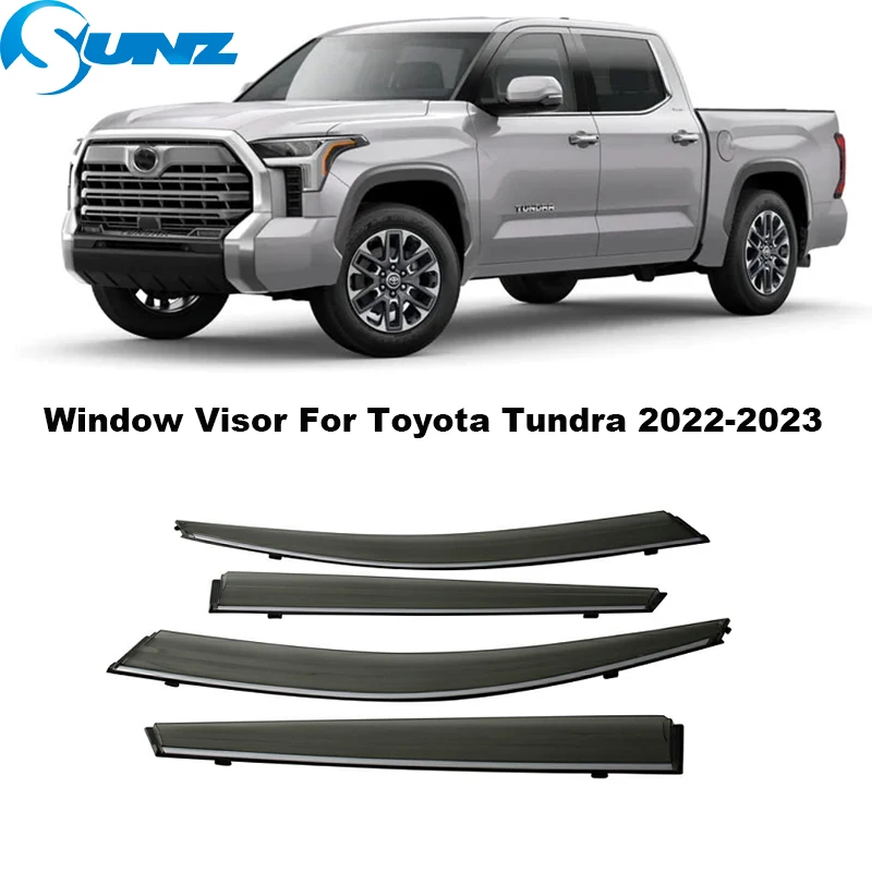 

Дефлектор боковых окон для Toyota Tundra 2022 2023, всепогодные экраны, защита от солнца, дождя, оконные дефлекторы, козырек от дождя и солнца