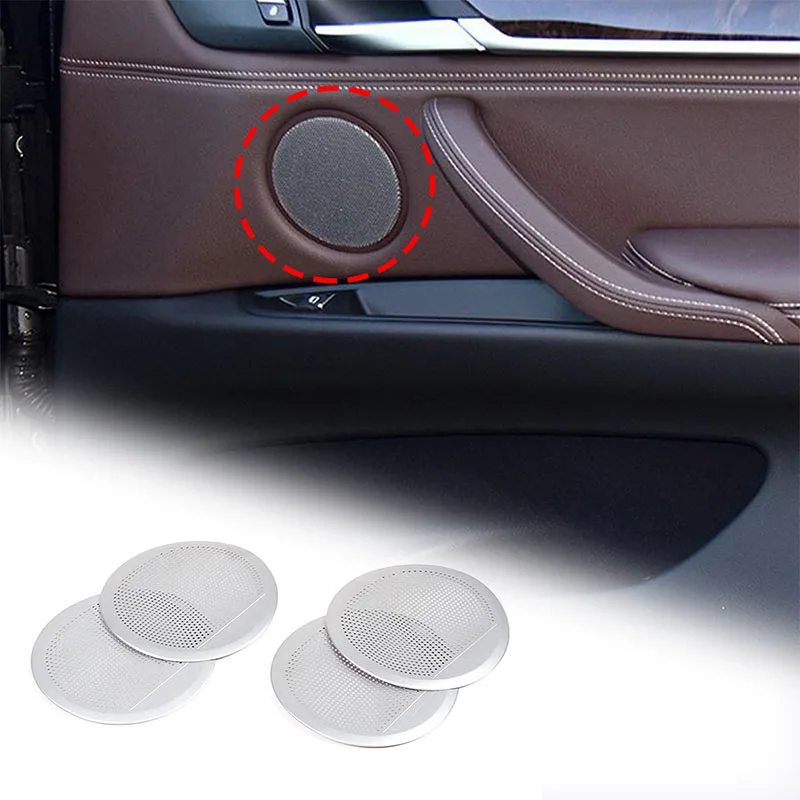 

For BMW X5 F15 2014-2018 Car Door Speaker Decoration Cover Stainless Steel Protection Accessories Interior Styling Sticker