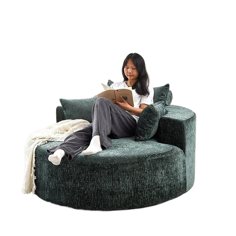 

Modern simple sofa chair, sofa balcony hotel dismantling and washing round retro single small apartment