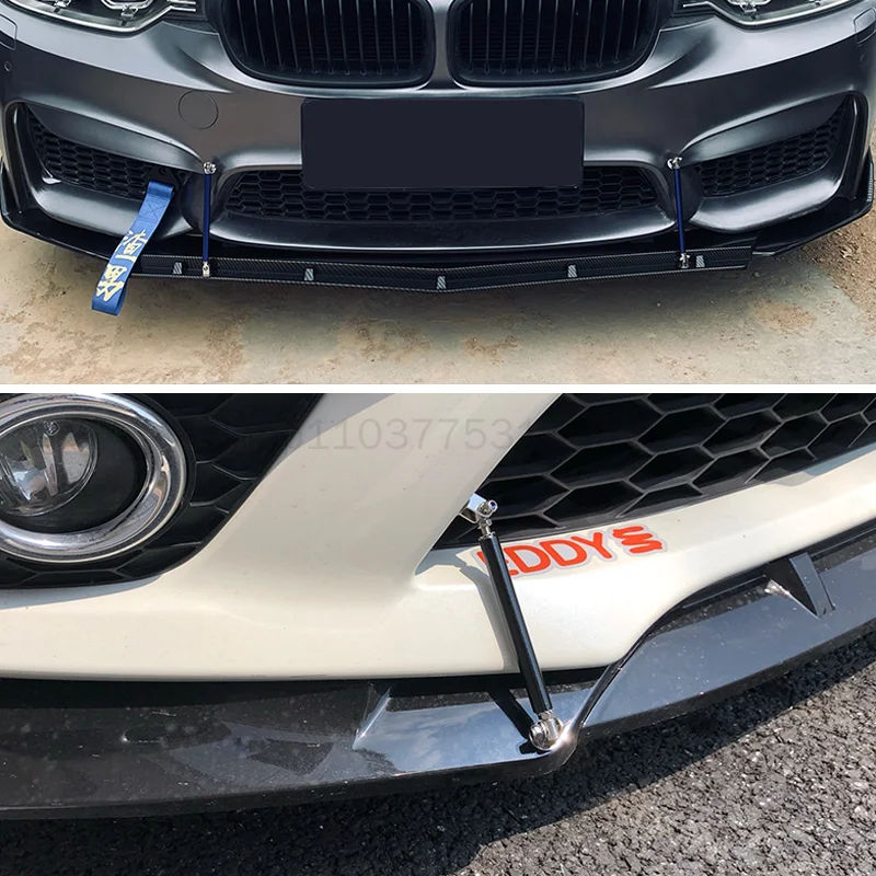 100mm/150mm/200mm Car Universal Adjustable Front Rear Bumper Lip Splitter Rod Strut Tie Bar Adhensive Support Kit Accessories