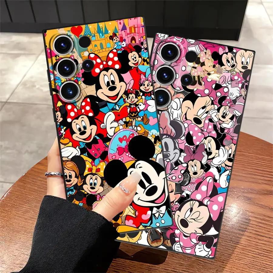 Disney Cartoon Minnie Mickey Soft Back Phone Cover Case for Samsung Galaxy S9 S24 Plus S22 S25 Ultra S21 S25+ S24+ S20 S23 FE