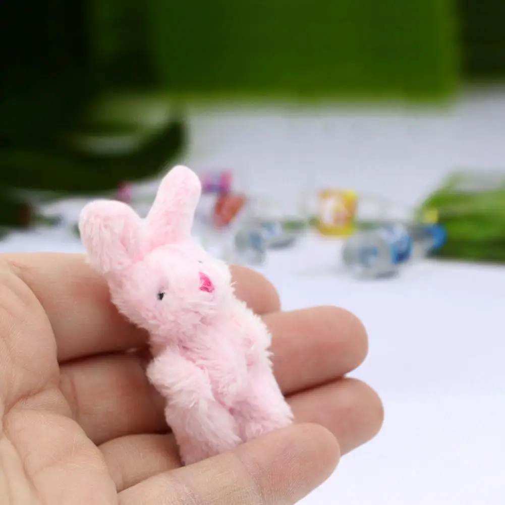 Small Miniature Doll Simulated Mini Doll Lovely Bunny Bear Miniature Doll  Photo Props