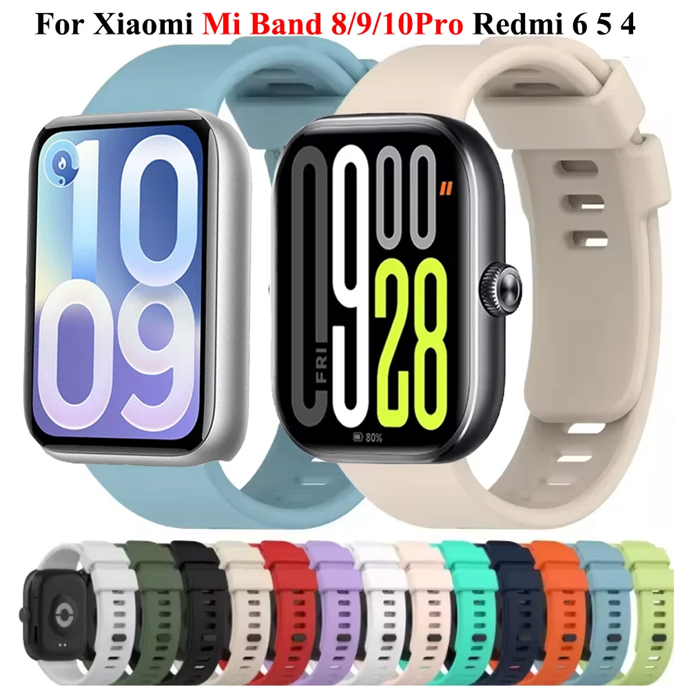 Silikonarmband für Xiaomi Mi Band 10 Pro/9 Pro/8 Pro Sport-Ersatzarmband für Redmi Watch 6/5/4 Armband Correa