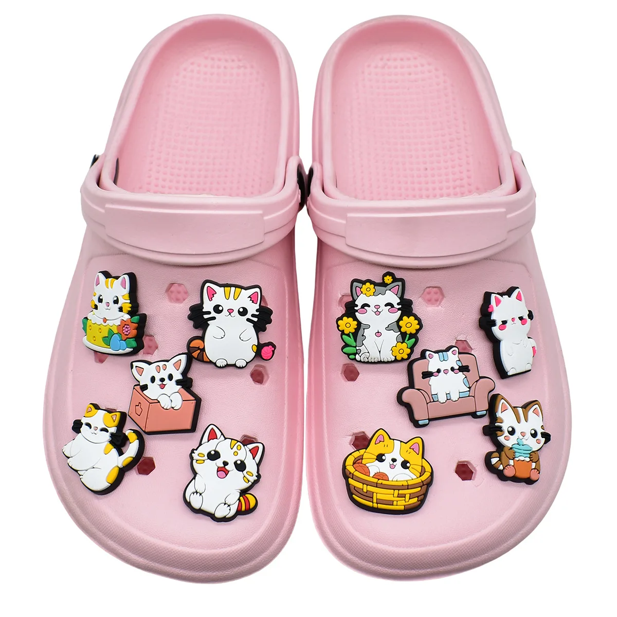 Cute Cat Shoe Charms for Crocs Pin Accessories Charms Decorations Sandals Shoe Women Favor Gifts image 3