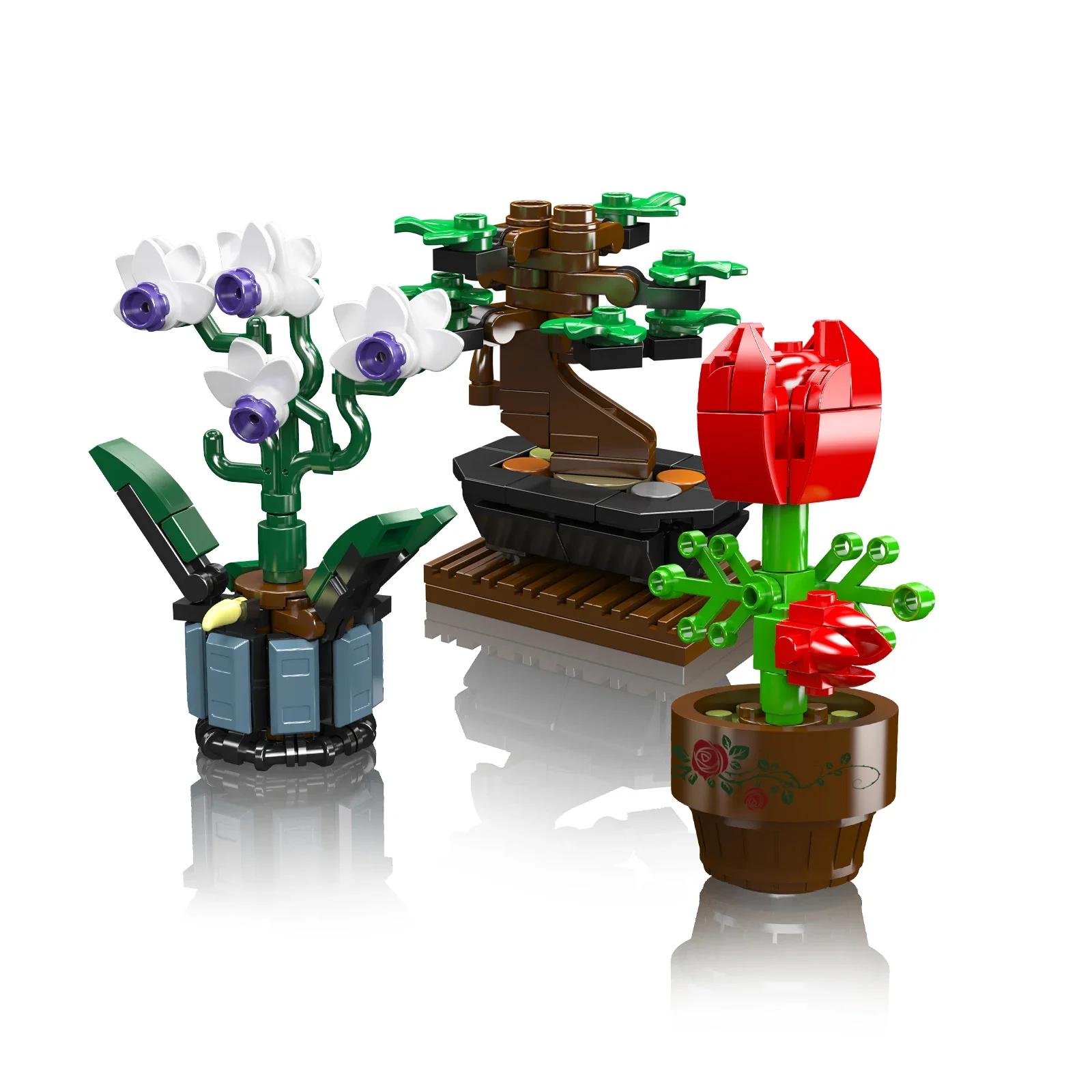 

Mold King Мини-набор строительных блоков для растений в горшках-креативная игрушка для сборки своими руками для украшения дома (модель 24116/24115)