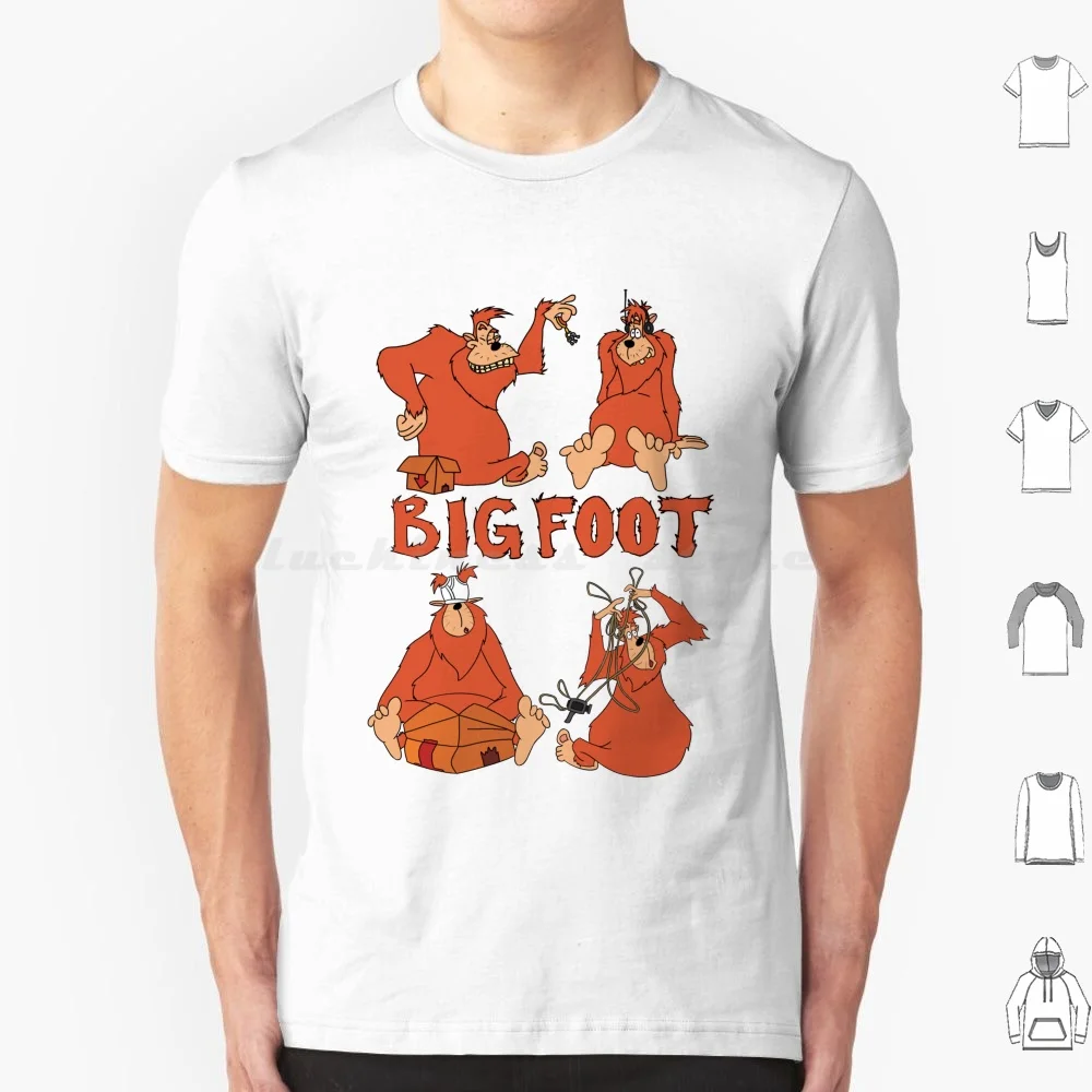 Bigfoot T Shirt Big Size 100% Cotton Bigfoot Sasquatch A Movie Cartoon Toon Retro Throwback 90s Headphones Keys Underwear Video