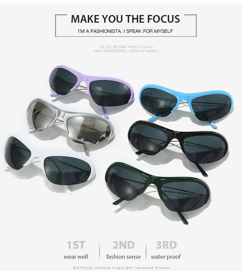 نظارات شمسية للرجال نظارات شمسية للنساء على طراز الهيب هوب الشرير الكلاسيكي، مناسبة لتسلق الجبال والسياحة واستخدام الشاطئ