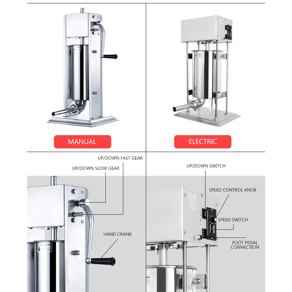 3л ручная бытовая машина для наполнения колбас, ручная автоматическая машина для наполнения колбас, насадка для ветчины, коммерческое устройство для наполнения колбас