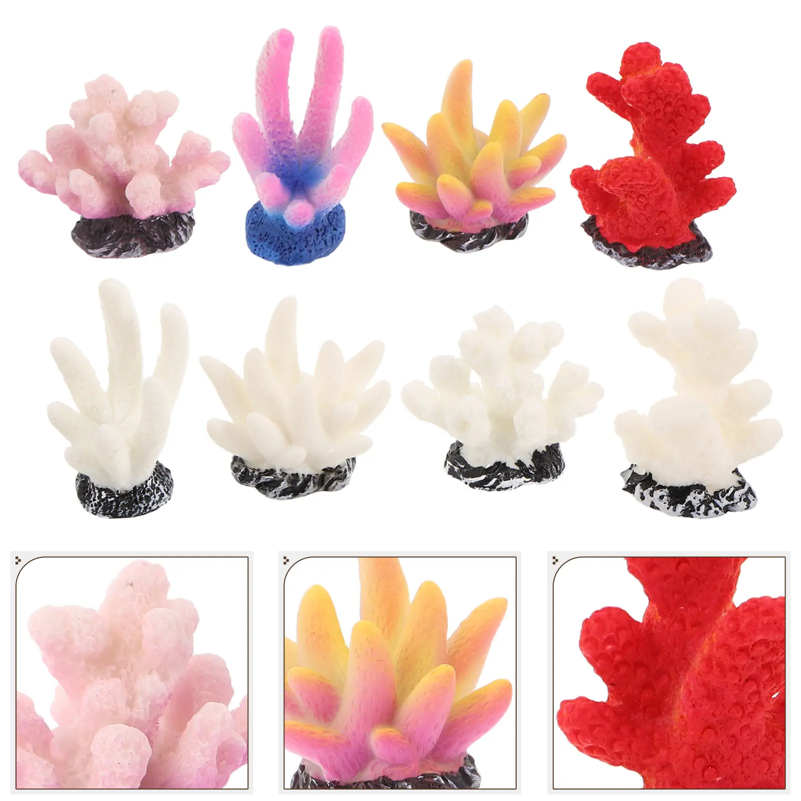 16pcs Artificial Coral Reef For Aquarium Decor Fish Tank Landscape Resin Coral Ornament Durable Underwater Simulation