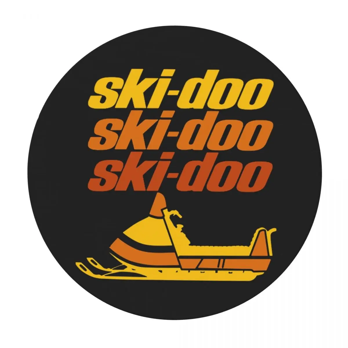 Ski Doo Vintage Snowmobiles Waterproof Round Tablecloth Oilproof Table Cloth for Kitchen Events Dining Table Cover