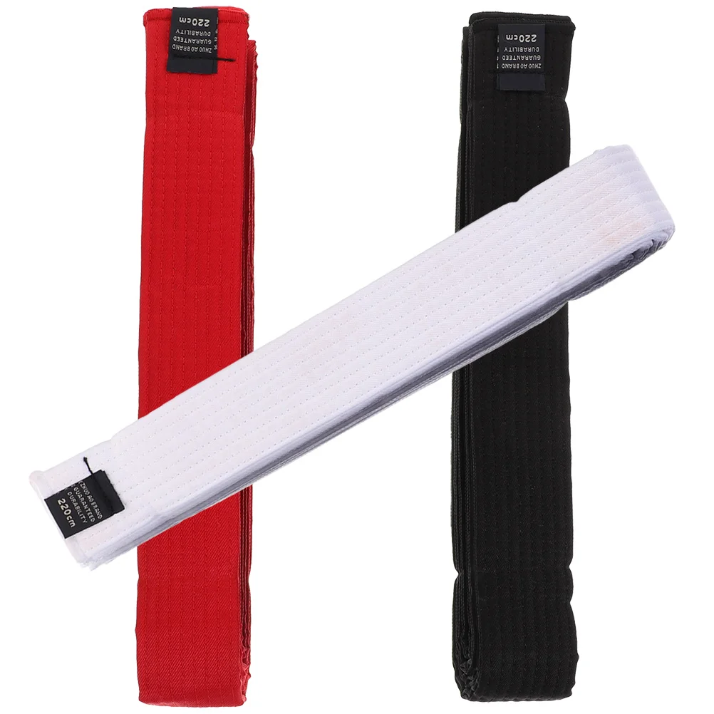 

3pcs Taekwondo Belts 2 2M White Yellow Green Blue Red Black Martial Supplies Lightweight Cotton Training Non Fading Washable