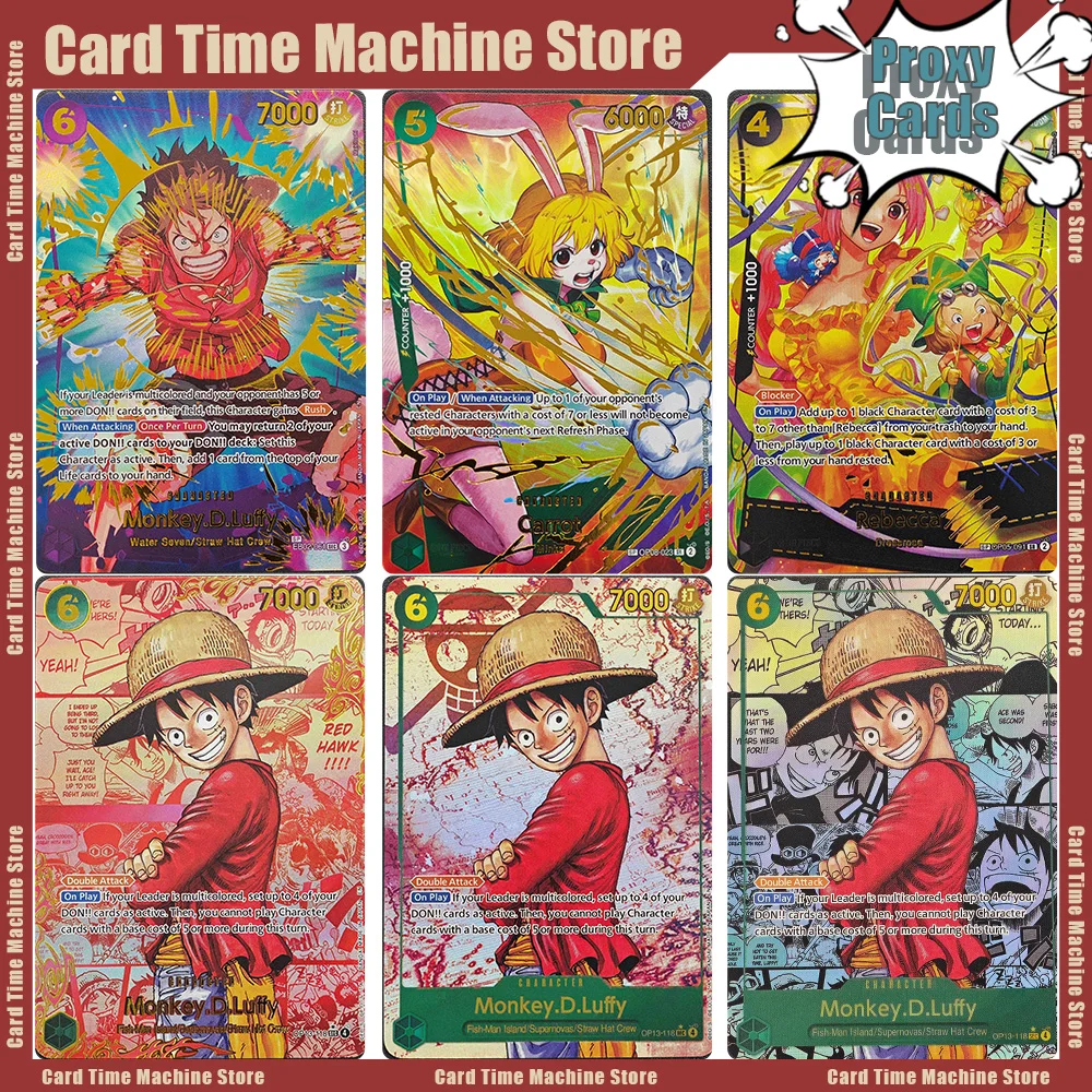 One Piece DON!! Cards OPCG Proxy blue Manga Trafalgar Rebecca Shanks Marco Carrot Sabo Anime Collection Battle Cards Toys gifts