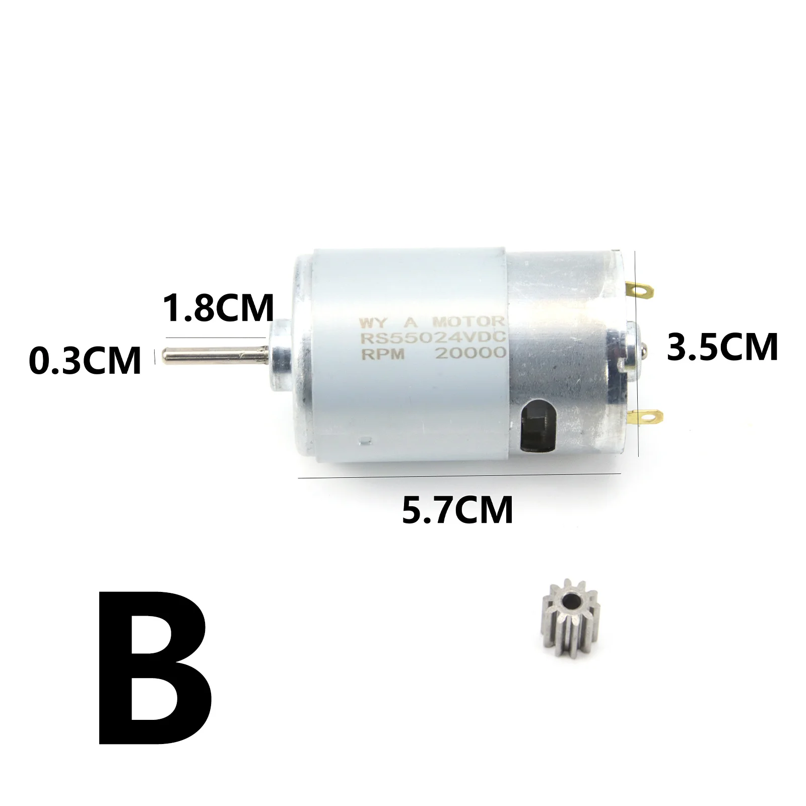 Metal Motors para crianças carro elétrico, DL 555-C 24V, alta velocidade, alta potência, 9 T 10T, 18000 20000 RPM, 200W