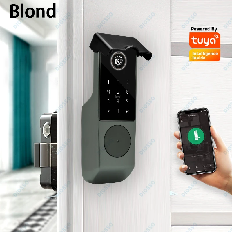 IP68 TUYA WIFI fingerprint magnetic card password key remote unlock courtyard apartment outdoor waterproof smart door lock
