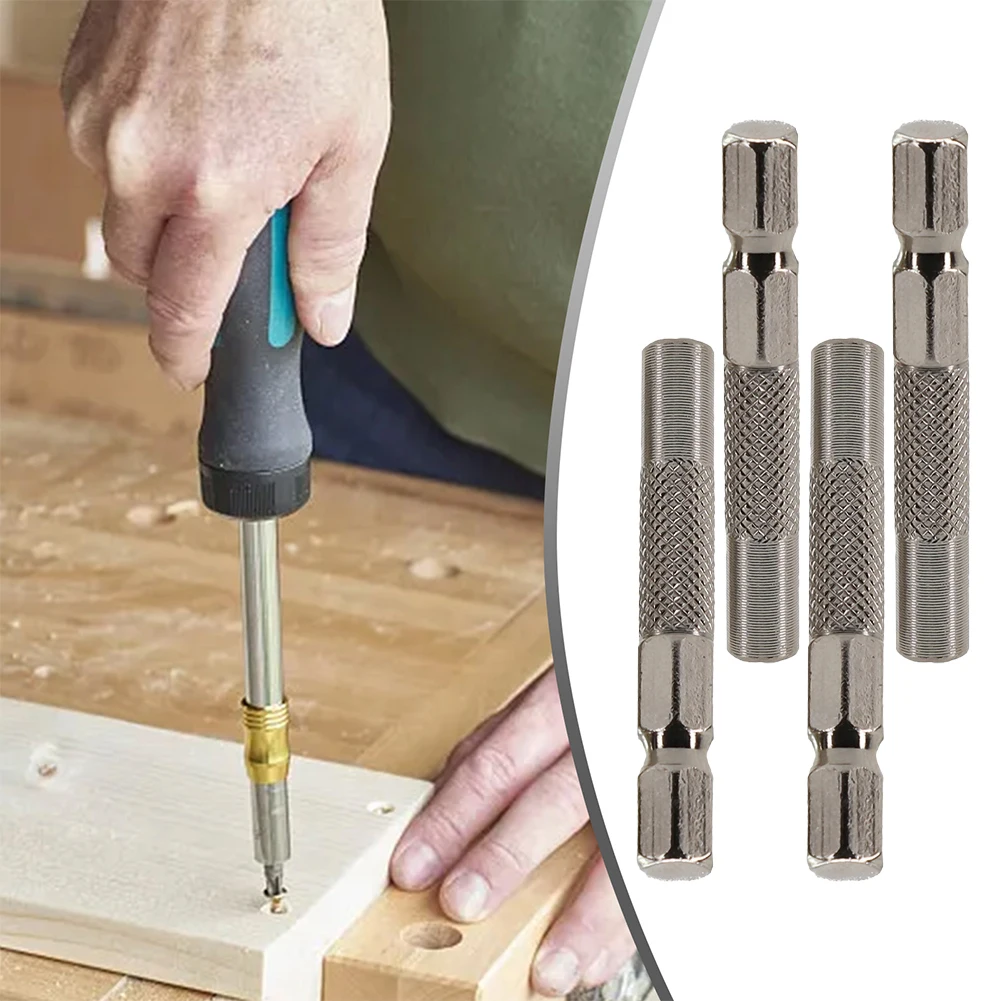 Adapter Set 4pcs Enables 1/4 Inch Electric Screwdrivers To Utilize 4mm Hex Bits With Stable Hex-to-Hex Engagement