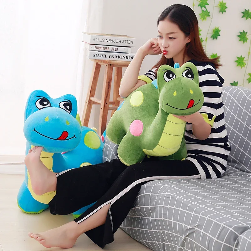 Lindo dinosaurio de peluche muñeco de peluche sofá dinosaurio juguete suave animales abrables dinosaurio juguete cumpleaños peluche regalo rosa/verde/azul