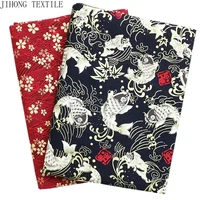 50x145cm Japanese Kimono Bronzed Fabric Sushi Cherry Blossoms Print Cotton Cloth DIY Materials Patchwork Accessories for Sewing 4