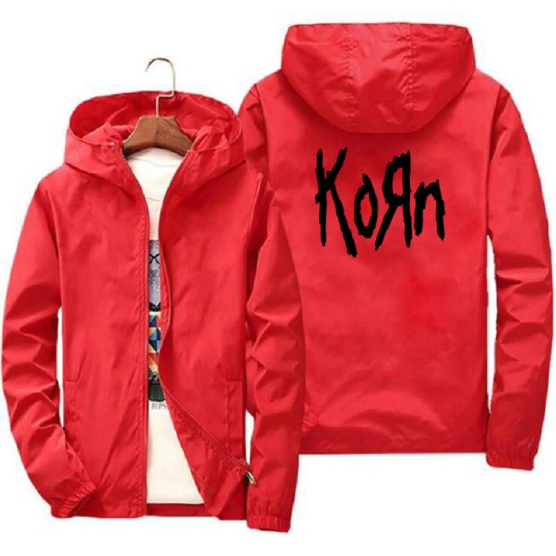 2024 Men\'s Korn rock band jacket metal music fashion outdoor clothes funny windproof hoodie plus size S-7XL