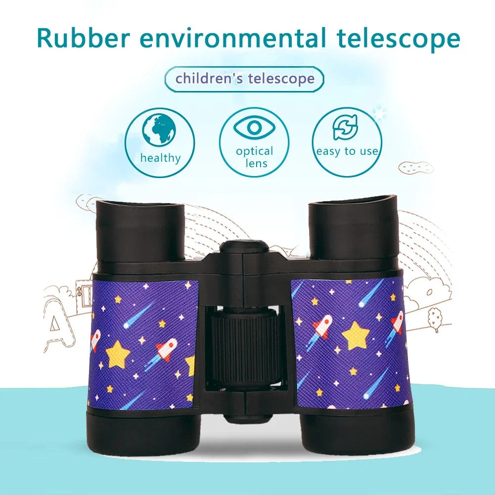 Powerful Binoculars Children 4X30 Educational Learning Bird Watching Anti-skid Folding Optics Telescope Toys Gifts for Children