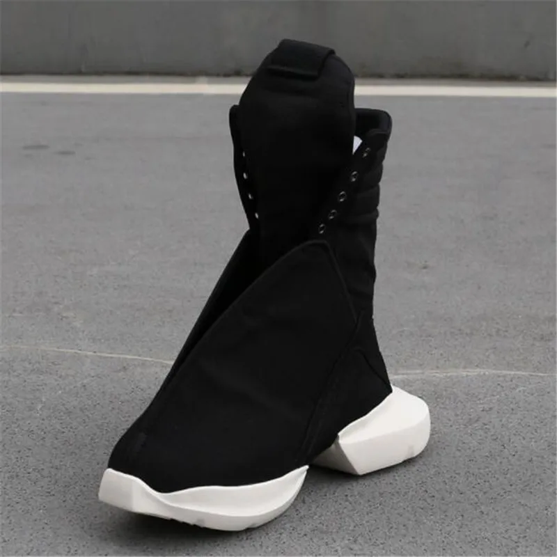 Men Motorcycle Boots Black  High Heel  Man Boot Fashion Mens Platform Boot