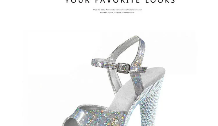Stripper Shoes Clear 20cm Rhinestone Platform Hate Sky High Sandals Nightclub Model Shining 8inches High Heels New Bride Exotic