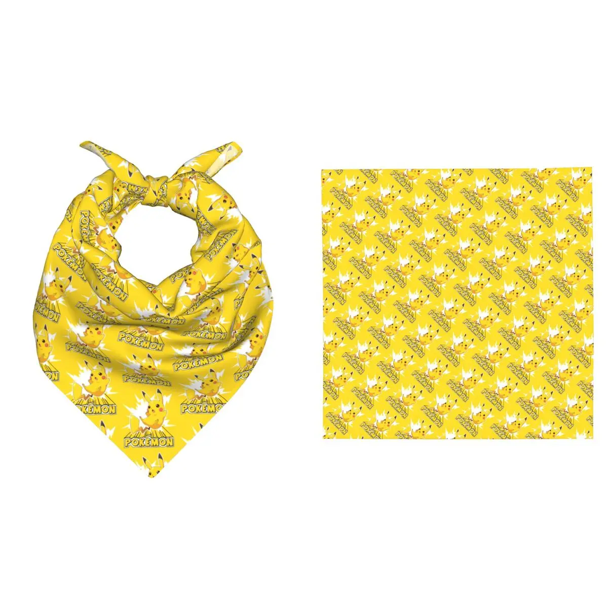 

Бандана-платок в стиле хип-хоп с Покемонами и Пикачу, аксессуар для запястья, треугольный платок Thunderbolt Kawaii для церемоний, повязка на голову, маска-платок для лица