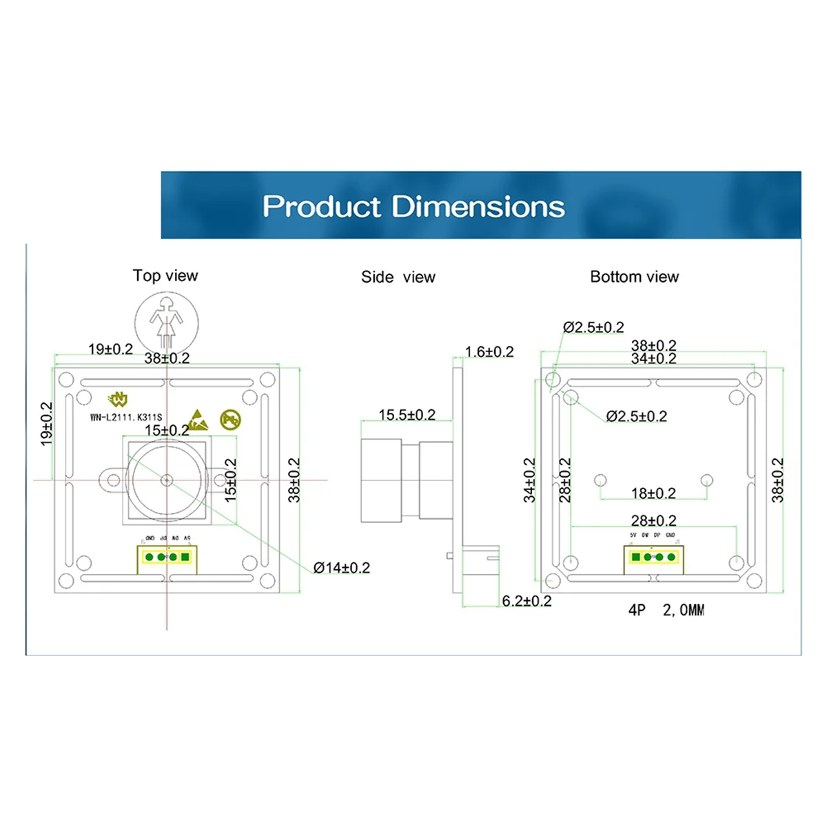 SCLS 2MP HD 1080P OV2735 USB Camera Module FF 95° MJPEG, YUY2 Driver Free Plug-N-Play for Linux OSX,with 2m Cable