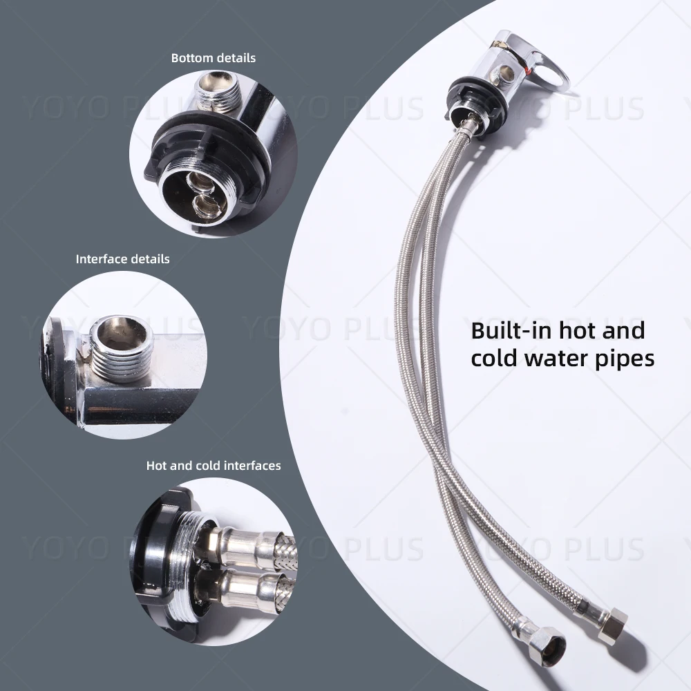 Flexible Hose Faucet Handheld Shower Mixer Daily Use Shampooing Experience Complete Installation