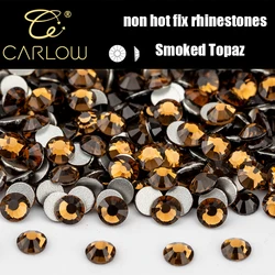 CARLOW SS4-SS30 topazio affumicato vetro strass Flatback colla inferiore argento di alta qualità su pietre per vestiti di Nail Art YZ-008