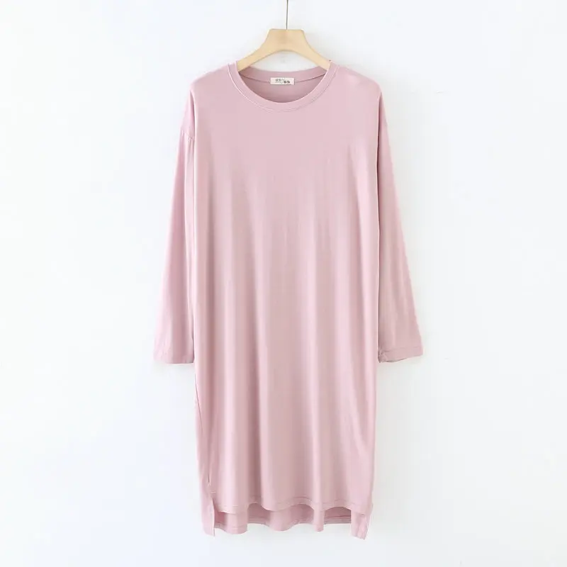 Loose Big Size Nightwear Dress For Women New Long Sleeve Spring Summer Nightgowns Female Modal Comfortable Sleepwear Nightdress