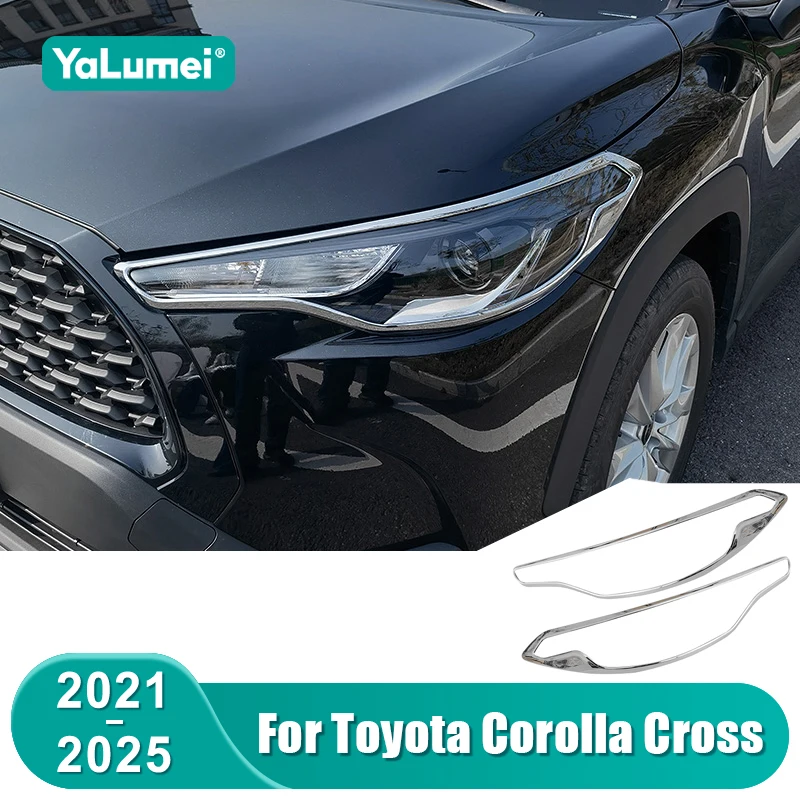 

Крышка передней фары автомобиля для Toyota Corolla Cross XG10 2021 2022 2023 2024 2025 гибридный головной светильник, рамка для бровей, аксессуары