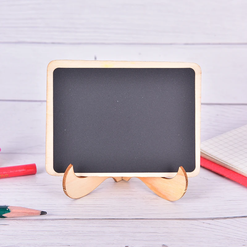 Mini Wooden Message Chalkboard, Small Notice Blackboard, Message Blackboard Stand, 6 Estilos