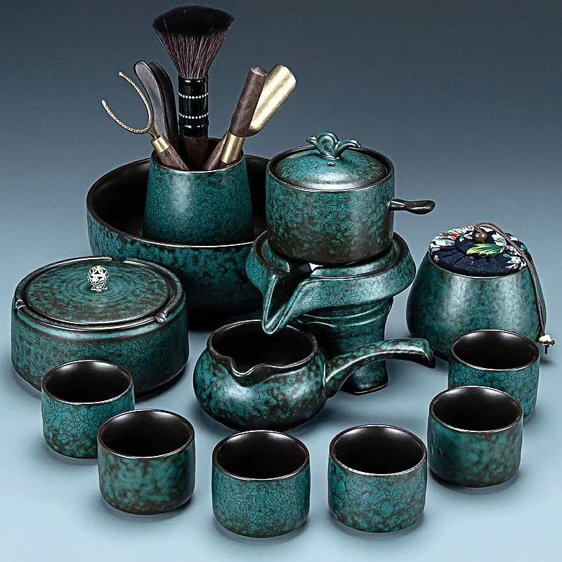 Juego de té de burbujas para ceremonia, accesorios, hervidor de cubiertos de lujo, juego de té de viaje, olla, servicio, juego de vajilla Porcelanato YX50TS