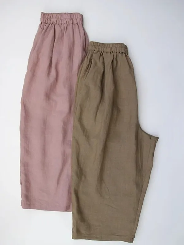 

Loose Fit Linen Trousers for plus Size Women Summer Thin Sle Casual Carrot Pants Harem Pants Eighteen Casual Linen Trousers