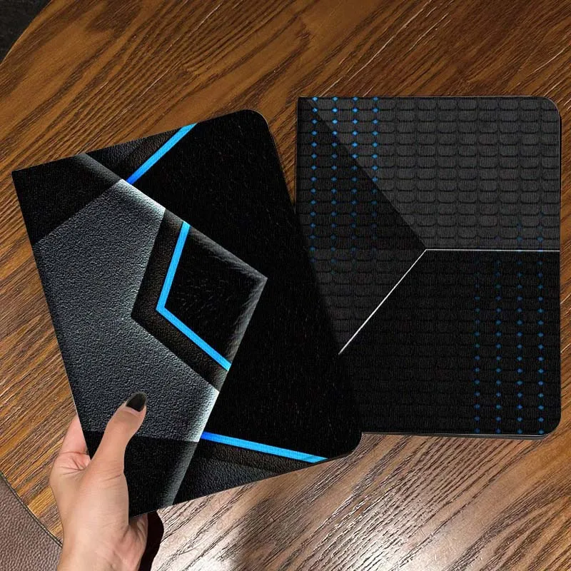 

Dark Pattern Blue Cool Gift For iPad Pro Air Mini 2 3 4 5 6 7 6th 7th 10th 11th 10.2 9.7 10.5 11 Foldable Tablet Case